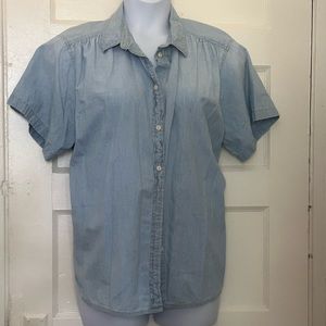 J.Crew Classic-fit short-sleeve chambray shirt, size 20